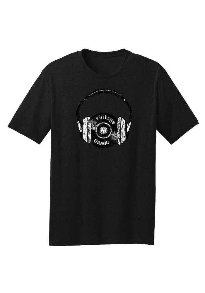 Vintage Vinyl and Headphones | T-Shirt